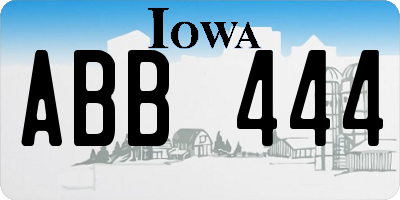 IA license plate ABB444