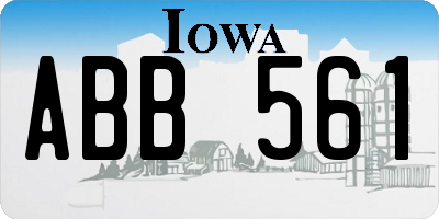 IA license plate ABB561