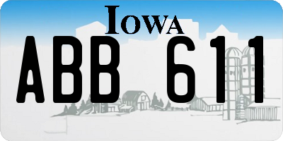 IA license plate ABB611