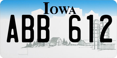 IA license plate ABB612