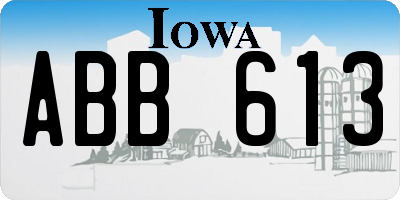 IA license plate ABB613