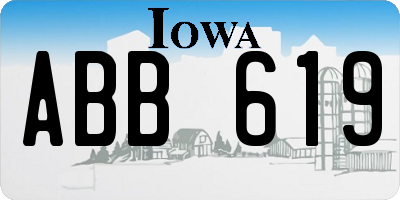IA license plate ABB619