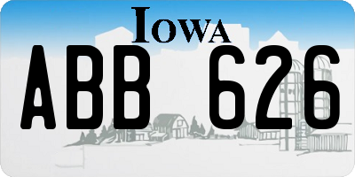IA license plate ABB626