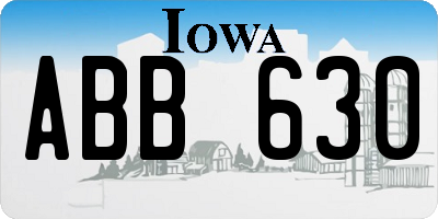IA license plate ABB630