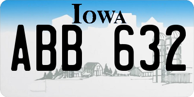 IA license plate ABB632