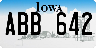 IA license plate ABB642