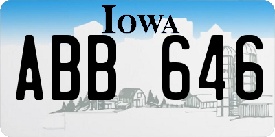 IA license plate ABB646