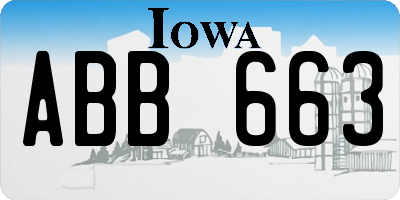IA license plate ABB663