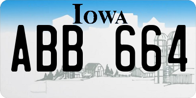 IA license plate ABB664