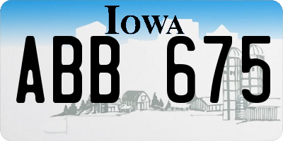 IA license plate ABB675