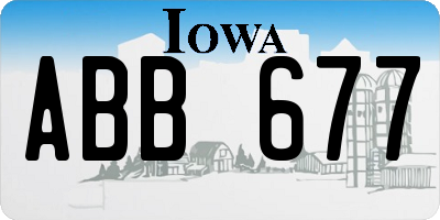 IA license plate ABB677