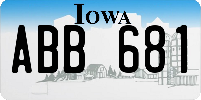 IA license plate ABB681