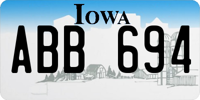 IA license plate ABB694