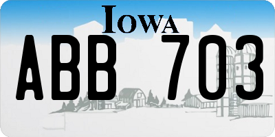 IA license plate ABB703