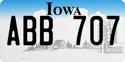 IA license plate ABB707