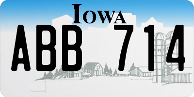 IA license plate ABB714
