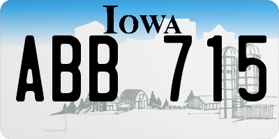 IA license plate ABB715