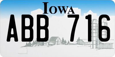 IA license plate ABB716