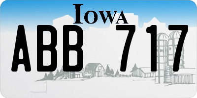 IA license plate ABB717