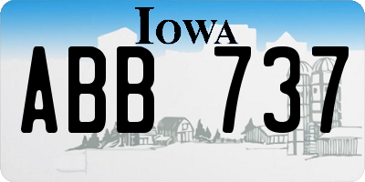 IA license plate ABB737