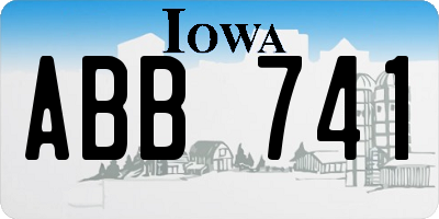 IA license plate ABB741