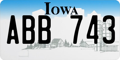 IA license plate ABB743