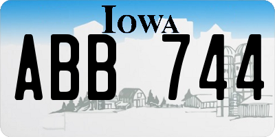 IA license plate ABB744