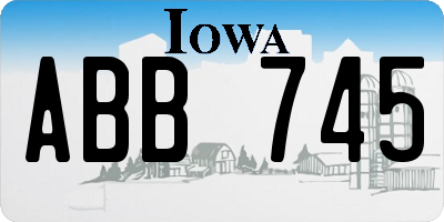 IA license plate ABB745