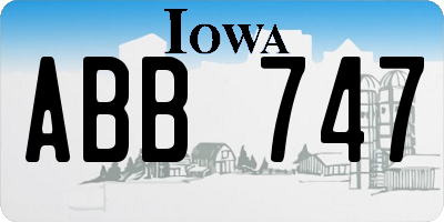 IA license plate ABB747