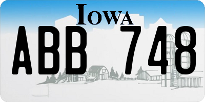 IA license plate ABB748
