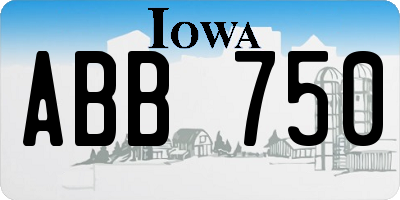IA license plate ABB750