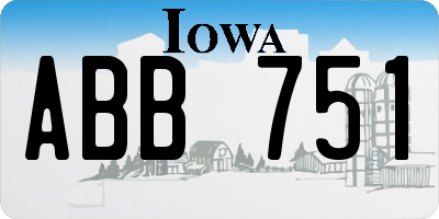 IA license plate ABB751