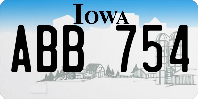 IA license plate ABB754