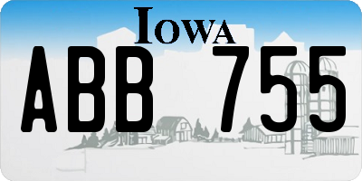 IA license plate ABB755