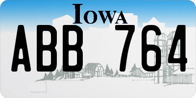 IA license plate ABB764