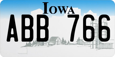 IA license plate ABB766