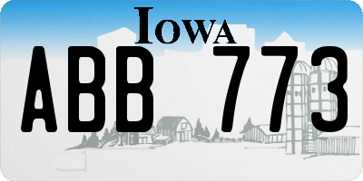 IA license plate ABB773