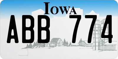 IA license plate ABB774
