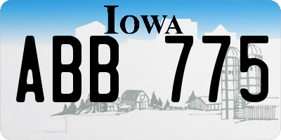 IA license plate ABB775