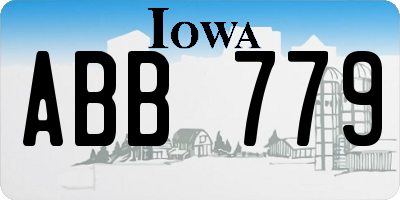 IA license plate ABB779
