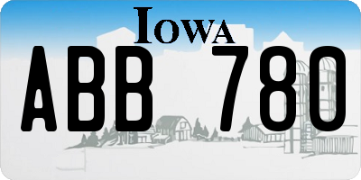 IA license plate ABB780