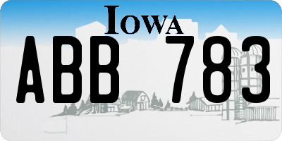 IA license plate ABB783