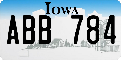 IA license plate ABB784