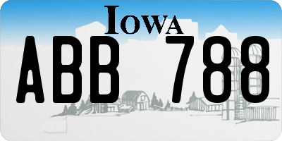 IA license plate ABB788