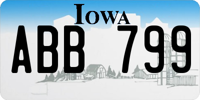 IA license plate ABB799