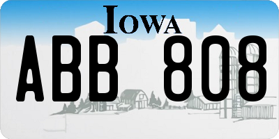 IA license plate ABB808