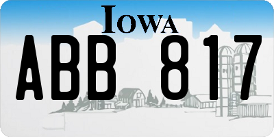 IA license plate ABB817