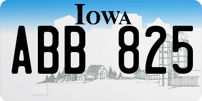 IA license plate ABB825