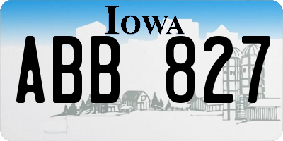 IA license plate ABB827