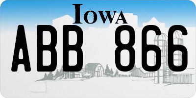 IA license plate ABB866